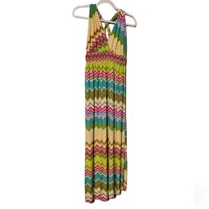 Shui Si Qing Womens Halter Dress Multicolor Size L